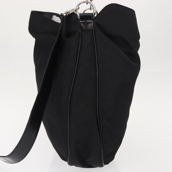 GUCCI Bamboo Hand Bag Nylon 2way Black Silver 001 1998 1577 Auth 147488 - Picture 4 of 14